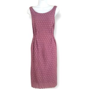 NWOT Anthropologie Maeve purple mauve crocheted sheath dress Womens 8
